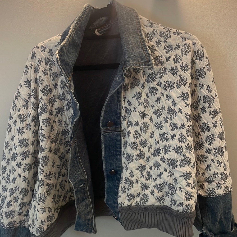 Free people ditzy denim Dolan quilted jacket